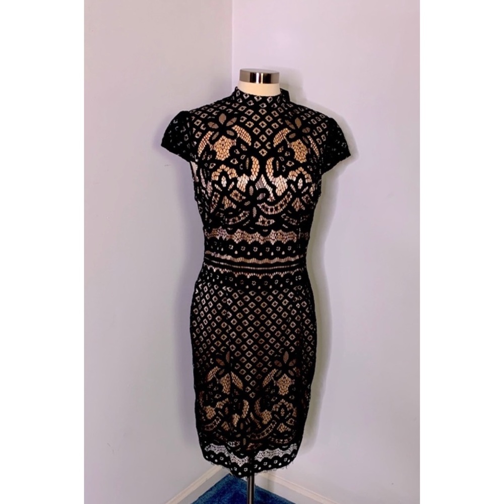 Quiz black lace dress, cap sleeve